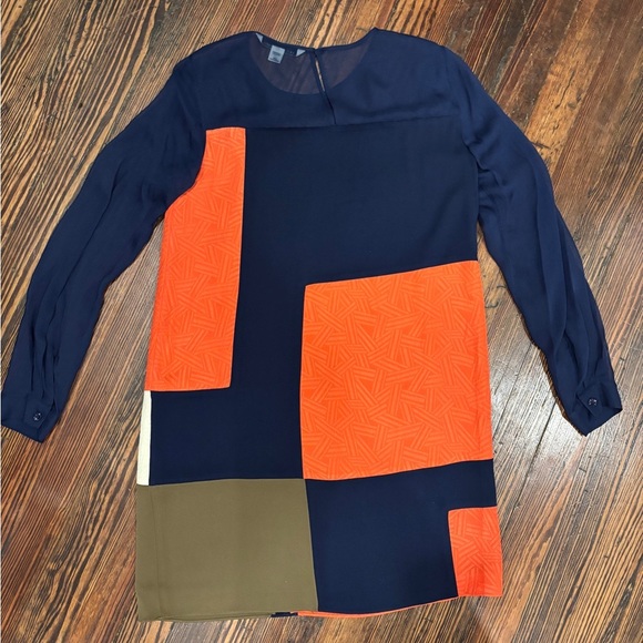 Diane Von Furstenberg Raegan #D946201L16W Silk Geometric Shift Dress Sz 6 - Picture 4 of 11